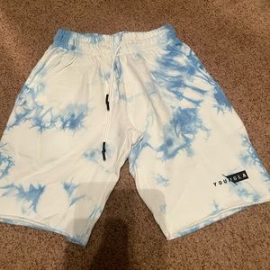 Fleece tie-dye shorts